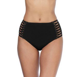 Ambrielle NWT High Waist Bikini Bottom Size Small Black Retail $49